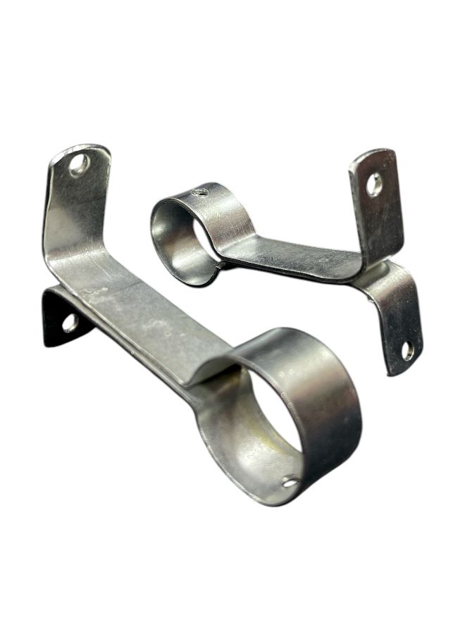 Closed Metal Curtain Brackets Set - Silver (8.5 cm) - Image 1